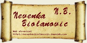 Nevenka Biolanović vizit kartica